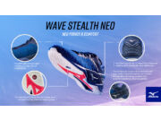 Mizuno Wave Stealth Neo, kézilabdás cipő, unisex, sötétkék