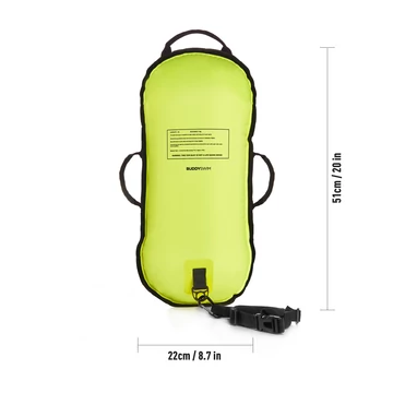 Finis biztonsági úszó bója, 10l, sárga, LLS, szuper könnyű, Ultralight Swim Bouy