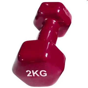 Súlyzó fém/vynil, 2x2kg, hatszögletű