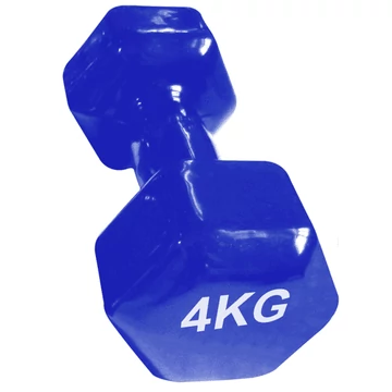 Súlyzó fém/vynil, 2x4kg, hatszögletű