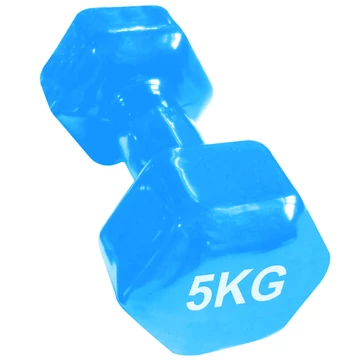 Súlyzó fém/vynil, 2x5kg, hatszögletű