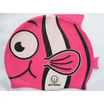 Úszósapka Neptunus Pomo gyerek, halacska mintás szilikon, pink
