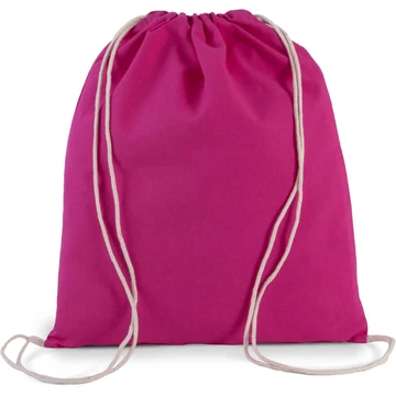 Zsinóros táska fehér pamut fülekkel magenta