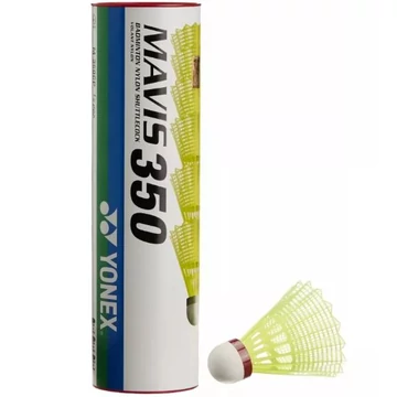 Yonex Mavis 350 tollaslabda sárga toll, piros csík 6 db
