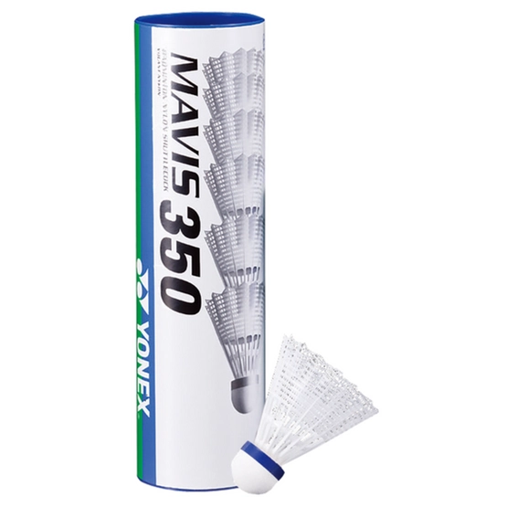 Yonex Mavis 350 tollaslabda fehér toll, kék csík 6 db
