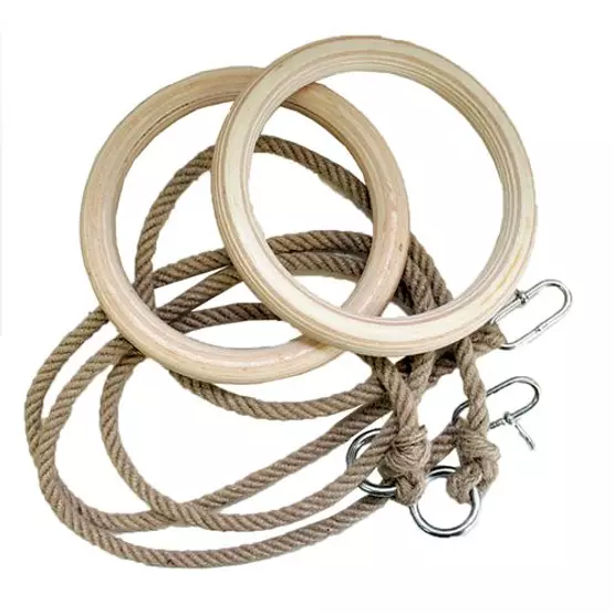 Fa tornagyűrű, felnőtt,  1.7 m kötéllel