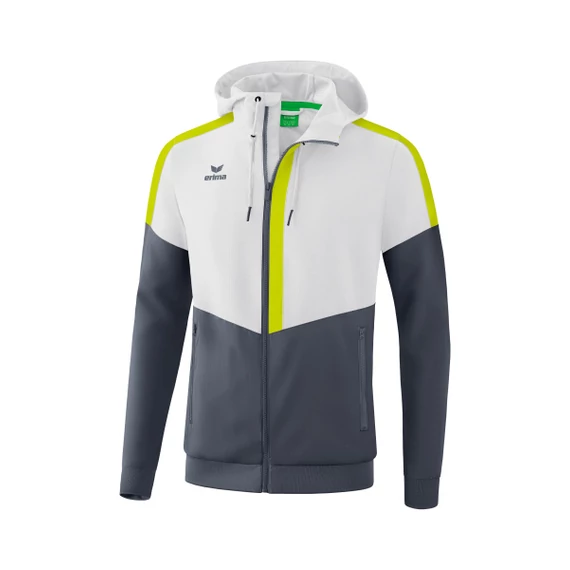 Erima Squad jacket with hood, kapucnis melegítő felső férfi, fehér-szürke