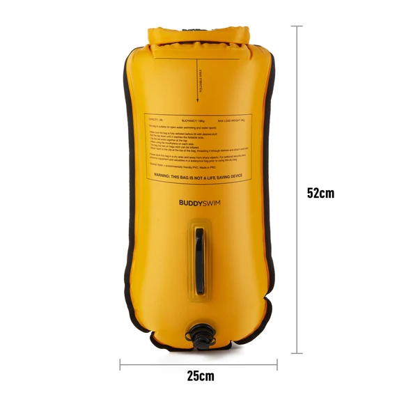 Finis biztonsági úszó bója, 28l, sárga, CSW, Dry Bag Bouy