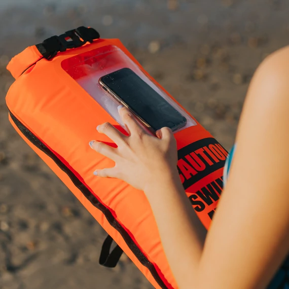 Finis biztonsági úszó bója, 28l, narancs, smartphone, Dry Bag Bouy
