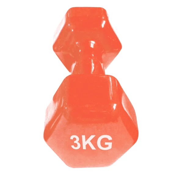 Súlyzó fém/vynil, 2x3kg, hatszögletű
