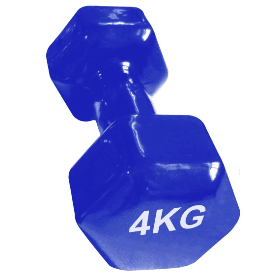 Súlyzó fém/vynil, 2x4kg, hatszögletű