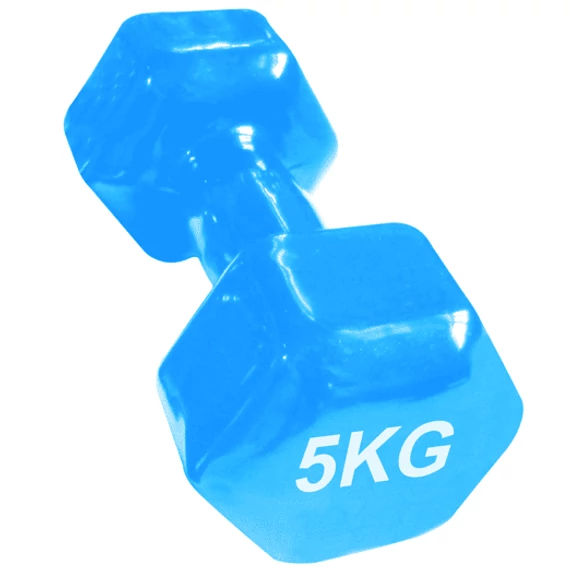 Súlyzó fém/vynil, 2x5kg, hatszögletű