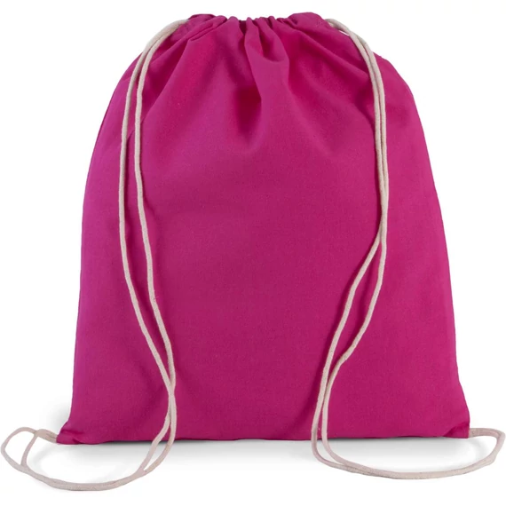 Zsinóros táska fehér pamut fülekkel magenta