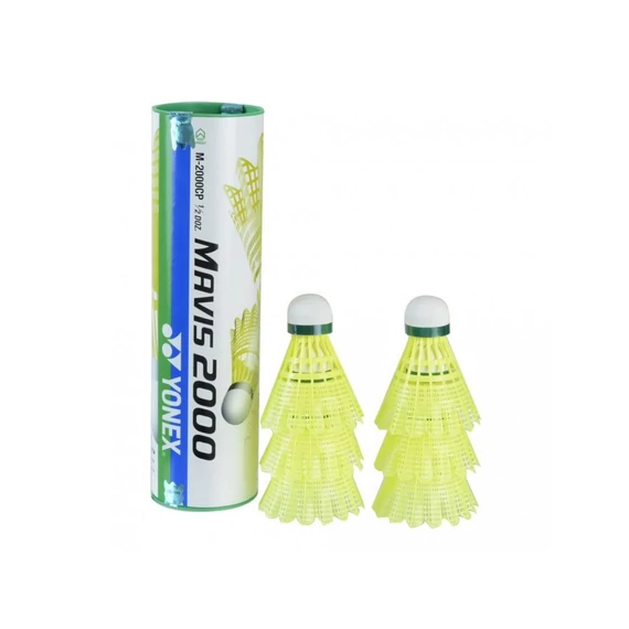 Yonex Mavis 2000 tollaslabda sárga toll, zöld csík 6 db